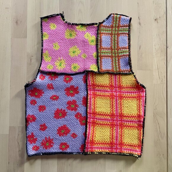 The Ragged Priest Women's Patchwork Knit Sweater Vest Tank Top size Small - Picture 3 of 5